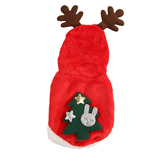 Haustier -Weihnachtskleidung Warmer Kapuzenhunde Kostümmantel für Katzenkaninchen (Xs) von YIZISECCE