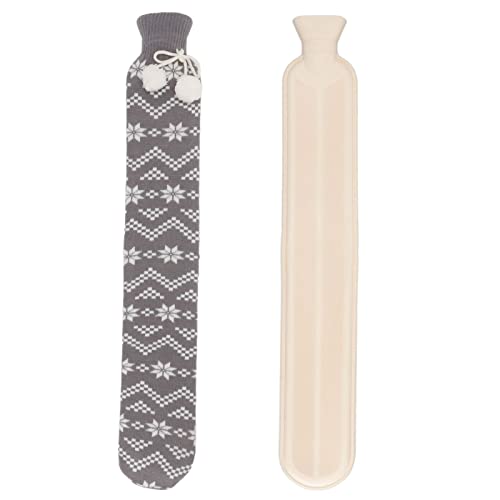 Heißer Wasserbeutel Schnelle Wärmeübertragung Wassereinspritzung Heißwasserflasche für Taille warmer Winter (Graue Schneeflocken) von YIZISECCE
