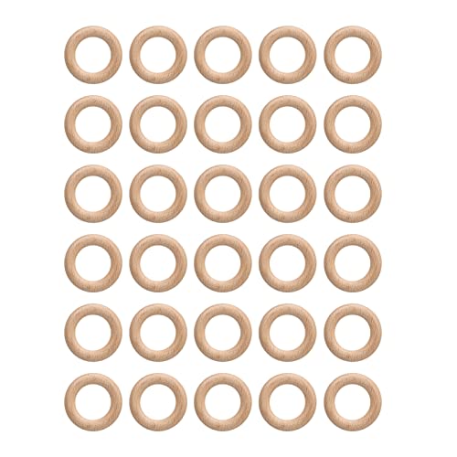 Holzhandwerksringe 30pcs unvollendete Buche Makrame Ringe DIY -Dekoration (4cm) von YIZISECCE