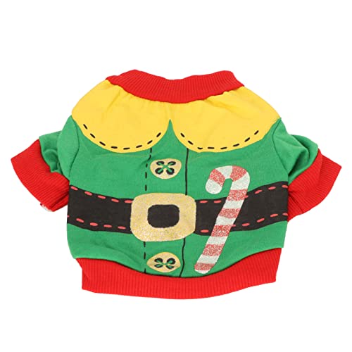 Hunde Weihnachtshemd weiche Polyester atmungsaktive Schweißabsorption Haustier Outfit für kleine mittelgroße Haustiere (L) von YIZISECCE