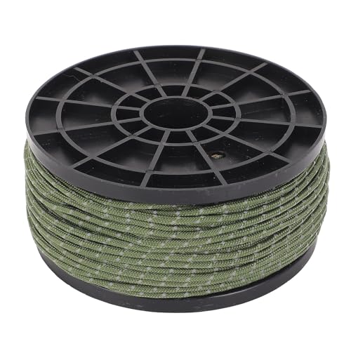 Reflektierendes Paracord -Seil winddichtem tragbares Zeltseil - Camping -Wanderausrüstung im Freien 164ft (OD grün) von YIZISECCE