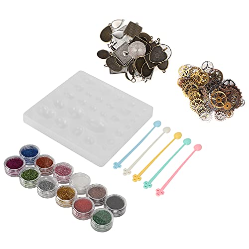 Schmuck Casting Silikonform DIY -Handwerksanhänger Making -Set mit Glitzerpulver für kreative Projekte Schmuck Casting Silikonform DIY -Handwerksanhänger Making -Set mit Glitzerpulver für kreative Projekte von YIZISECCE