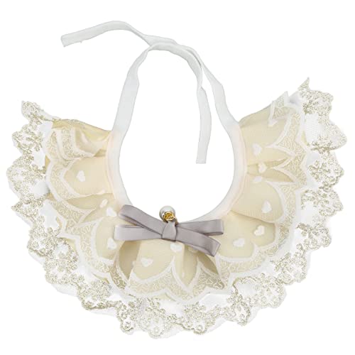 Süße Prinzessin Haustierkatze Spitzenschal atmungsaktives weiches bequemes Spitzenlätzchen für kleine mittlere Katzen Hunde (M) von YIZISECCE