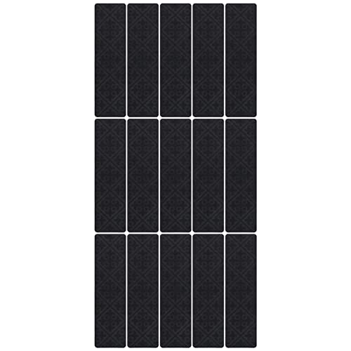 YIZISECCE 15 PCs Treppe Profile weicher Teppichstil -Teppichstil -Teppich -Lösung Anti -Schlupf -Innenräume Premium -Qualität praktischer Familien Polyesterfaser Rechteck (Graue europäische Prägung) von YIZISECCE