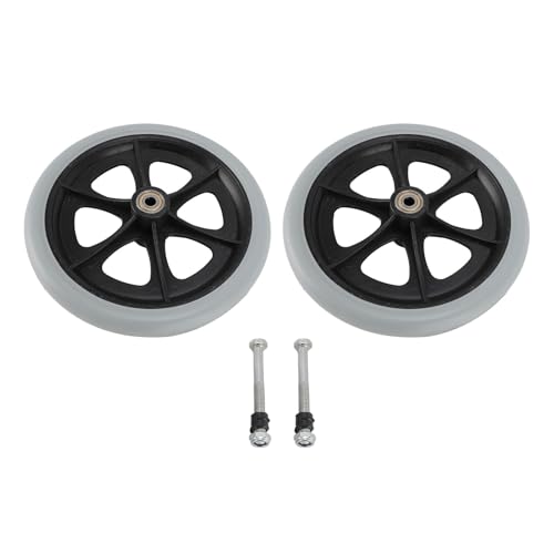 YIZISECCE 2 PCS graue 8 Zoll PU Solid Metall perlen lager Ersatz für elektrische Rollstühle von YIZISECCE