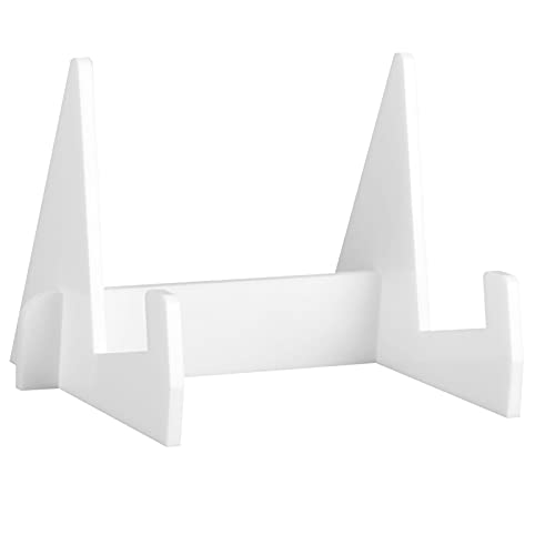 YIZISECCE Acrylbuch -Display Ständer langlebiger Buchhalter Bookrack für Office Acryl Bücherregal Ständer Küche Zuhause (Weiß) von YIZISECCE
