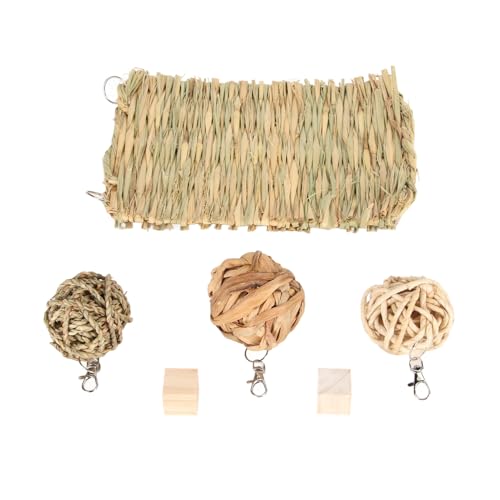 YIZISECCE Kaninchengrasmatte für Hamster, Kauspielzeug-Set, Langeweile lindern, abnehmbar, langlebig, für Zuhause von YIZISECCE