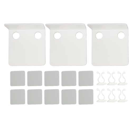 YIZISECCE Kleine Überwachungskameras Wandregal 3pcs mit 6 Kabelklammern 10 -pcs -Bänder Acryl wasserdichtes Klebstoff schwimmendes Regal für Lautsprecher (Weiß) von YIZISECCE