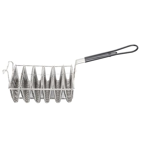 YIZISECCE Taco Friteuse Korb, 6-Shell Kapazität, Gummi griff griff, Edelstahl, zum Backen YIZISECCE Taco Friteuse Korb, 6-Shell Kapazität, Gummi griff griff, Edelstahl, zum Backen von YIZISECCE