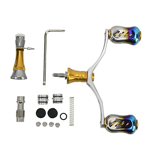 Yiziecce Spinning Doppelrollengriff, für Fischereigriffe, Aluminiumlegierungsbau, DIY -Fischerei -Rollen -Balancer -Set für Fischereigeräte im Freien (Gelb) von YIZISECCE