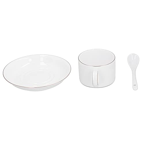 Yiziecce für Kaffeetassen Set, für Heimküchengetränke, 4 -teilige Porzellan -Tasse mit Untertasse und Löffel, elegant von YIZISECCE