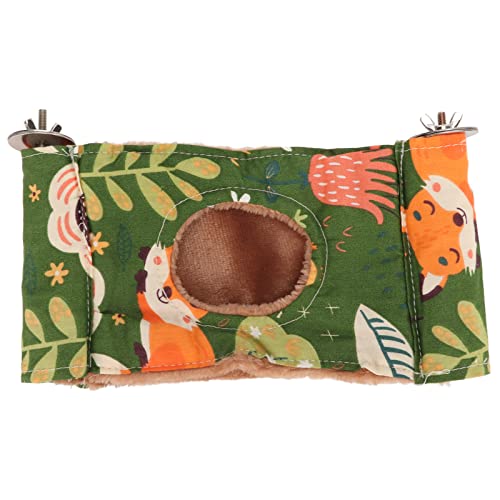 Yizisecce Bird Nest Hängematte für Papageien, warme Plüsch -Doppelschicht -Design, Reduzieren von Angstbett, Käfigzubehör reduzieren (Grün) von YIZISECCE