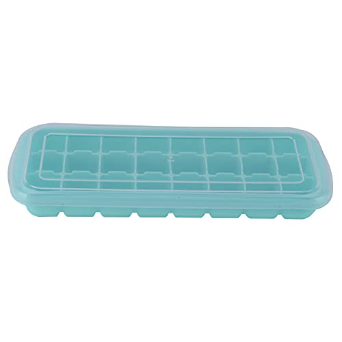 Yizisecce-Eiswürfelschalen für die Küche zu Hause, für kleine Eiswürfel, mit PP-Deckel, 24-Grid-Silikonform, einfache Freisetzung, platzsparende, flexible und langlebige, (Grün) von YIZISECCE