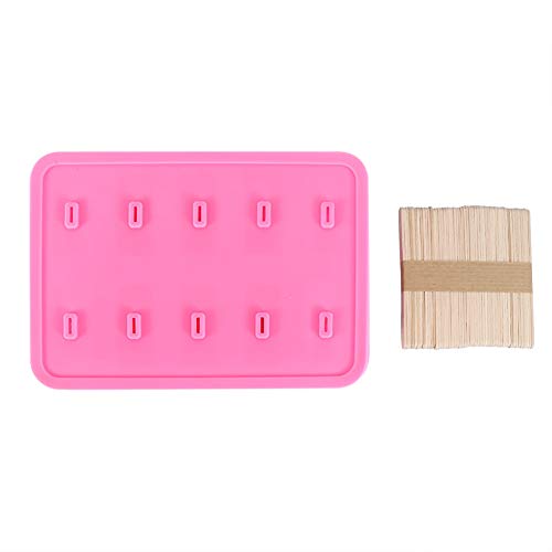 Yizisecce Silicon -Eisformen für gefrorene Leckereien, 10 Zellen Eis am Stiel mit 50 Stöcken, wiederverwendbare und einfache Freisetzung, BPA -, Geschirrspüler sicher (Rosa) von YIZISECCE