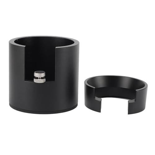 Yizisecce für Kaffee Portafilter Halter 58 mm Aluminiumlegierung Runde mit Dosierung Trichter Kaffeemaschine Portafilter Tamping Ständer für Home Bar (Schwarz) von YIZISECCE