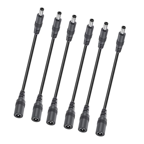 2/4/6/8/10 Stück DC 5,5 x 2,1 mm Netz-Verlängerungskabel, 22 AWG, flexibles Verlängerungskabel, dauerhafter Netzadapter von YIZITU