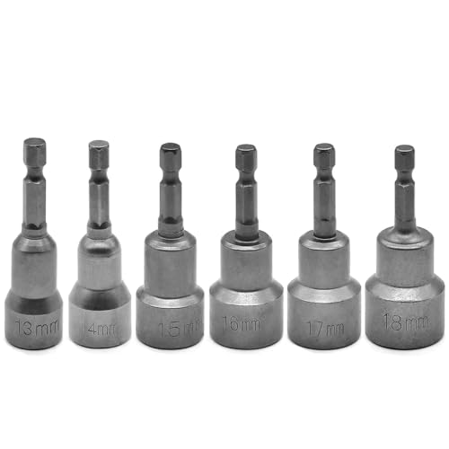 6pcs 6mm-14mm Sechskanthöhle Hülle Düsenmutter Treiber Set Sockelschlüsselschraubendreher Elektrische Bohrer Bit Set Hand Tools Sockeladapter von YIZITU