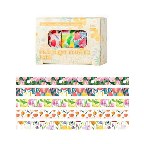 Dekoratives Klebeband, Blumenmuster, 10 mm x 2 m, Scrapbooking, dekorativ für Tagebuch, Fotoalbum, Handyhülle, Scrapbooking, 5 Rollen Dekoratives Klebeband, Blumenmuster, 10 mm x 2 m, Scrapbooking, dekorativ für Tagebuch, Fotoalbum, Handyhülle, Scrapbooking, 5 Rollen von YIZITU