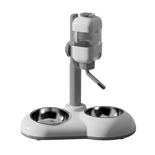 Großer Hundenapf, 2-in-1 Futterspender für Haustiere, höhenverstellbar, Futterbehälter, Futternapf, verstellbare Höhe, Haustier-Futterspender von YIZITU