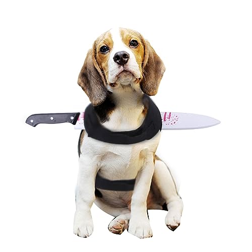 YIZITU Halloween Messer Thema Haustier Funny Kostüm Kätzchen Cosplay Dress Up Killers Kleidung Für Welpen Kätzchen Partyzubehör Halloween Haustier Kostüme Katzen Katzen von YIZITU