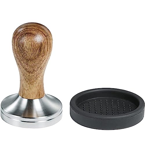 Kaffeestampfer aus Edelstahl, 51 mm, Espresso-Stampfer, Kaffeepulver-Verteiler, Kaffeezubehör, Silikon-Kaffee-Tamper-Matte, Kaffeestampfer von YIZITU