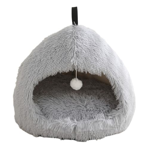 Katzenhöhle aus Plüsch, lang, abnehmbar, Baumwollkissen für verschiedene kleine Hunde, Winterhund, Schlaf-Lebensräume, Plüschbett von YIZITU