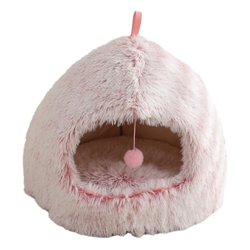 Katzenhöhle aus Plüsch, lang, abnehmbar, Baumwollkissen für verschiedene kleine Hunde, Winterhund, Schlaf-Lebensräume, Plüschbett von YIZITU