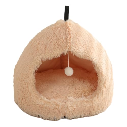 Katzenhöhle aus Plüsch, lang, abnehmbar, Baumwollkissen für verschiedene kleine Hunde, Winterhund, Schlaf-Lebensräume, Plüschbett Katzenhöhle aus Plüsch, lang, abnehmbar, Baumwollkissen für verschiedene kleine Hunde, Winterhund, Schlaf-Lebensräume, Plüschbett von YIZITU