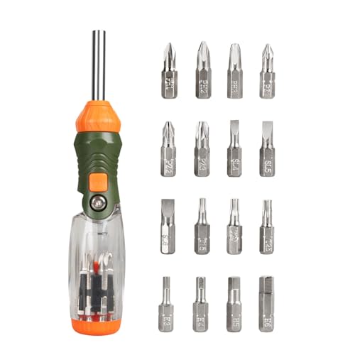 Kompakt 16 In 1 Schraubendreher Ideal Für Möbelbaugruppen Und Gerätewartung Mit Doppeltem Rotationsraum Spar Handwerkzeug von YIZITU