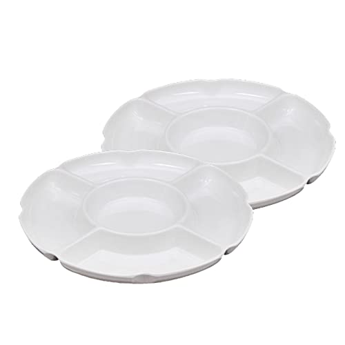 Runde geteilte Servierplatte, Tablett, 2 Stück/Set, Melamin, Obst, Nüsse, getrocknete Früchte, Behälter, Halter, Lebensmittel-Serviertablett, Buffet-Dekor von YIZITU