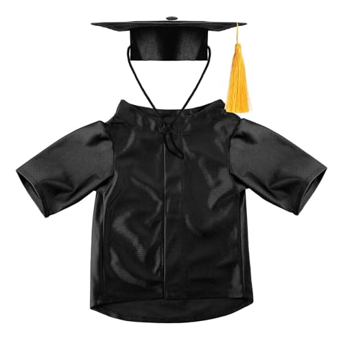 Verstellbarer Haustier-Abschlussmantel mit Hut, weicher Stoff, Kostüm für Urlaub, Polyester, Hundeabschlusskleid von YIZITU