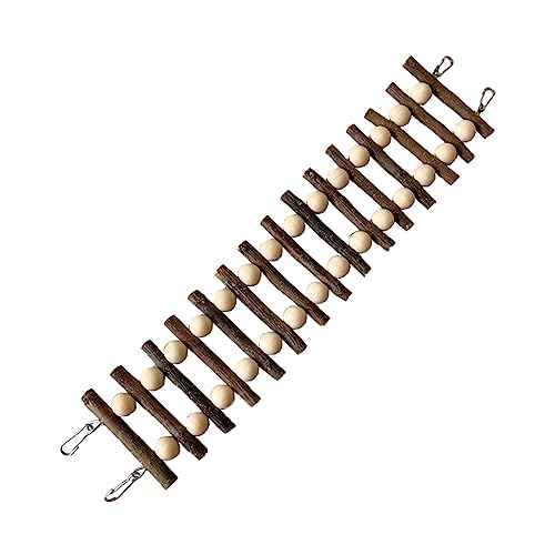 YIZITU Vogeltrainingständer Tragbares Transformierbares Papagei Leiter Spielzeug Mit Hakendose Für Kleine Mittlere Sittiche Finken Bird Leiter Spielzeug Holzpapagei von YIZITU