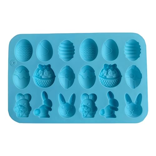 Wiederverwendbare Silikonform mit 18 Schlitzen, Hasen, Eierform, spülmaschinenfest, lebensmittelecht, für Dessert, Kuchen, Schokolade, Hasen, Silikonform zum Einfrieren von YIZITU