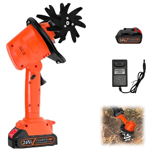 YIZITU 21V Elektrische Kleine Pinne Mit 2x1.5AH Batterien 10 cm Arbeitsbreite 4 Zeilen Von Zinken Handheld Bodenlockerung Sicherheitsschloss Gewächshäuser Bodenvorbereitungsgeräte von YIZITU