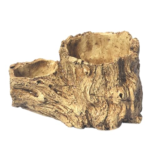 YIZITU Blumentöpfe im Vintage-Stil, Holzoptik, Übertopf, verbessert die Schönheit der Pflanzen für Sukkulenten, verbessert natürliche ästhetische Harztöpfe von YIZITU
