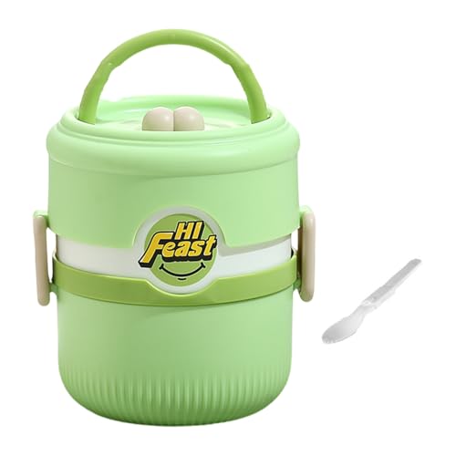 YIZITU Edelstahl Isolierte Frischhaltedose mit herausnehmbaren Fächern, ideal für Reisen und Arbeit, Edelstahl Bentos Box mit Griff von YIZITU