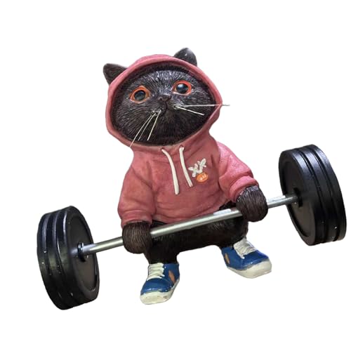 YIZITU Fitness-Katzenskulptur, Sammelfiguren, Heimdekoration, Statue, dekorative Figuren, Heimdekoration, skurrile Katzenkunst YIZITU Fitness-Katzenskulptur, Sammelfiguren, Heimdekoration, Statue, dekorative Figuren, Heimdekoration, skurrile Katzenkunst von YIZITU