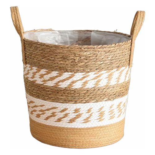 YIZITU Gras Gewebter Blumenpot Topf Handgefertigtes Blütenpflanze Behälter Gras Stroh Gewebte Korbbalkone Garten Dekore Einzigartige Künstlerische Qualität Blumenpot Decors YIZITU Gras Gewebter Blumenpot Topf Handgefertigtes Blütenpflanze Behälter Gras Stroh Gewebte Korbbalkone Garten Dekore Einzigartige Künstlerische Qualität Blumenpot Decors von YIZITU