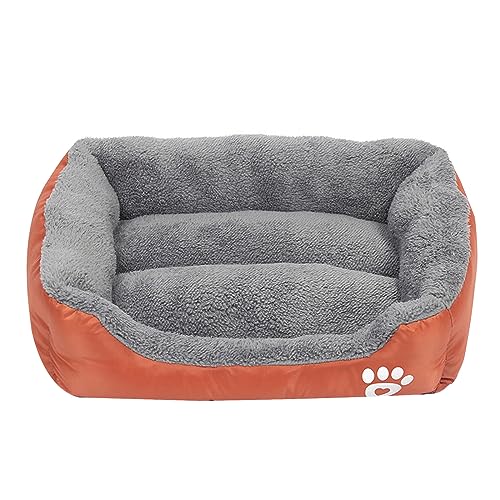 YIZITU Haustierbett Mit Pelzigem Kissen Weiche Und Schöne Nicht rutschfeste Hundebastbasket Sofa Pelzkissen Nest Für Welpensofa Bett von YIZITU
