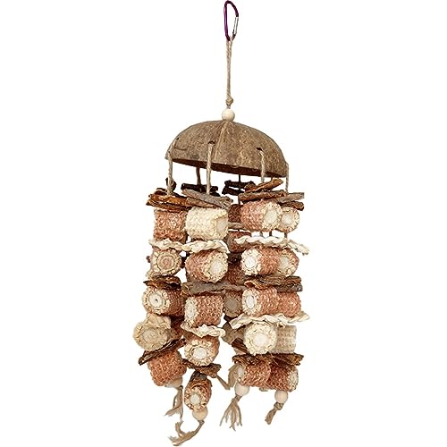 YIZITU Holzblock Vogelspielzeug Vogelkäfig Hängende Maiskolben Block Spielzeug Vogelkäfig Zubehör Wellensittiche Kauspielzeug Aras Pickspielzeug Papagei Spielzeug Natur Holzblock Spielzeug von YIZITU