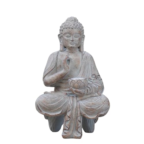 YIZITU Home Buddhas Statue Solar Power Flackernde LED Gartenleuchte Meditationen Buddhas Figuren Spirituelle Raumdekorationen Outdoor Buddhas Figur von YIZITU