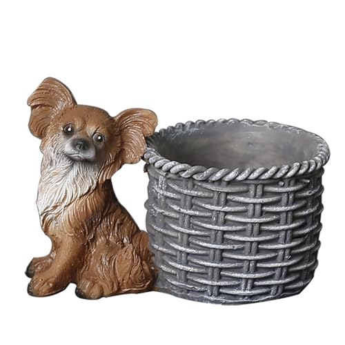 YIZITU Hundefigur Pflanzgefäß Harz Welpe Skulptur Blumenkorb Outdoor und Indoor Pflanzenaufbewahrungslösung Tierdekoration Harzstatue YIZITU Hundefigur Pflanzgefäß Harz Welpe Skulptur Blumenkorb Outdoor und Indoor Pflanzenaufbewahrungslösung Tierdekoration Harzstatue von YIZITU