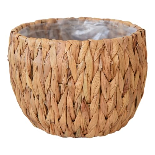YIZITU Kürbisgraspflanzenhalter Stuhl Blumentöpfe Mit Plastikfutter Dekorativer Pflanzgefäß Für Balkon Oder Wohnzimmer Verwenden Natürlichen Gewebten Korb von YIZITU