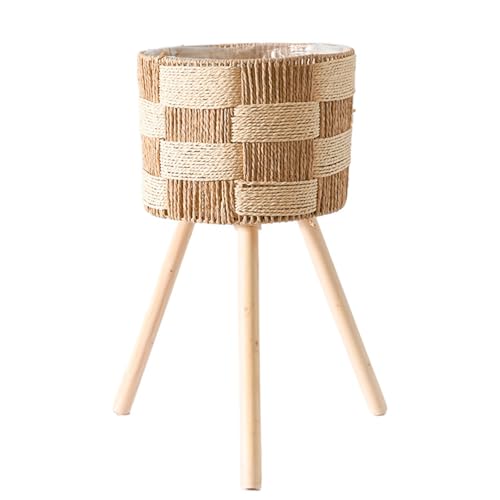 YIZITU Pflanzenständer mit Holzbeinen, Blumentöpfe, Aufbewahrungsregal, handgewebte Blumenkörbe, dekoratives Regal für Sukkulenten, Rattan, Blumentöpfe YIZITU Pflanzenständer mit Holzbeinen, Blumentöpfe, Aufbewahrungsregal, handgewebte Blumenkörbe, dekoratives Regal für Sukkulenten, Rattan, Blumentöpfe von YIZITU