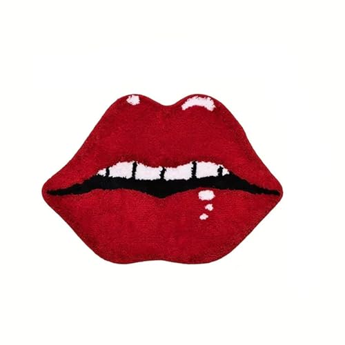YIZITU Stilvolle herzförmige Bodenmatte, Valentinstag-Fußmatte, rutschfeste Herz-Lippenform für Paare und Ehepartner, einzigartige Lippenmatte von YIZITU