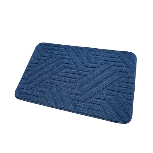 YIZITU Strapazierfähiger Badezimmerteppich, 40,6 x 61 cm, super saugfähige Mikrofaser-Bodenmatte, rutschfeste Unterseite, langlebig, Badewannenmatte von YIZITU