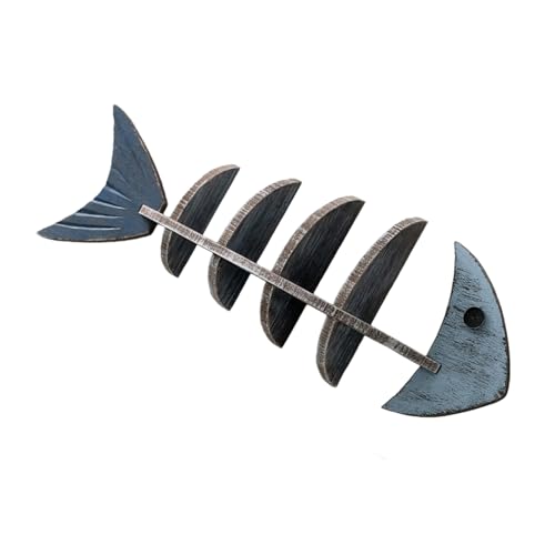 YIZITU Wanddekoration, Vintage-Fischgrätenholz, schwebendes Regal, handgefertigt für Strand, Hütte, Küche, Heimdekoration, Bücherregal, mediterrane Stile, Wandkunst YIZITU Wanddekoration, Vintage-Fischgrätenholz, schwebendes Regal, handgefertigt für Strand, Hütte, Küche, Heimdekoration, Bücherregal, mediterrane Stile, Wandkunst von YIZITU