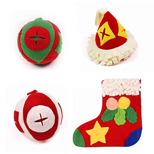 YIZITU Weihnachtselement Haustier Snuffle Fütterungsmatte Spielen Ball Set Waschbares Puzzle Wasserdichtes Kissen YIZITU Weihnachtselement Haustier Snuffle Fütterungsmatte Spielen Ball Set Waschbares Puzzle Wasserdichtes Kissen von YIZITU