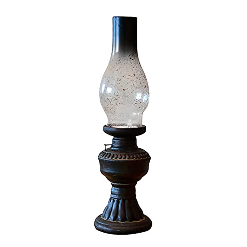 YIzdegg Schwarz Retro Harz Glasabdeckung Petroleumlampe Haushalt Kerzenhalter Kerzenhalter Heimtextilien Lieferungen Keramik Windlicht (B, One Size) von YIzdegg