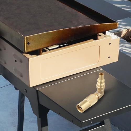 1/4 Zoll RV Quick Connect 90 Grad Adapter für 17 Zoll und 22 Zoll Propan Tischplatte Camping Grills, Messing Fitting Kupplung für Outdoor BBQ Picknick Gasanschluss von YJDOORPLAY